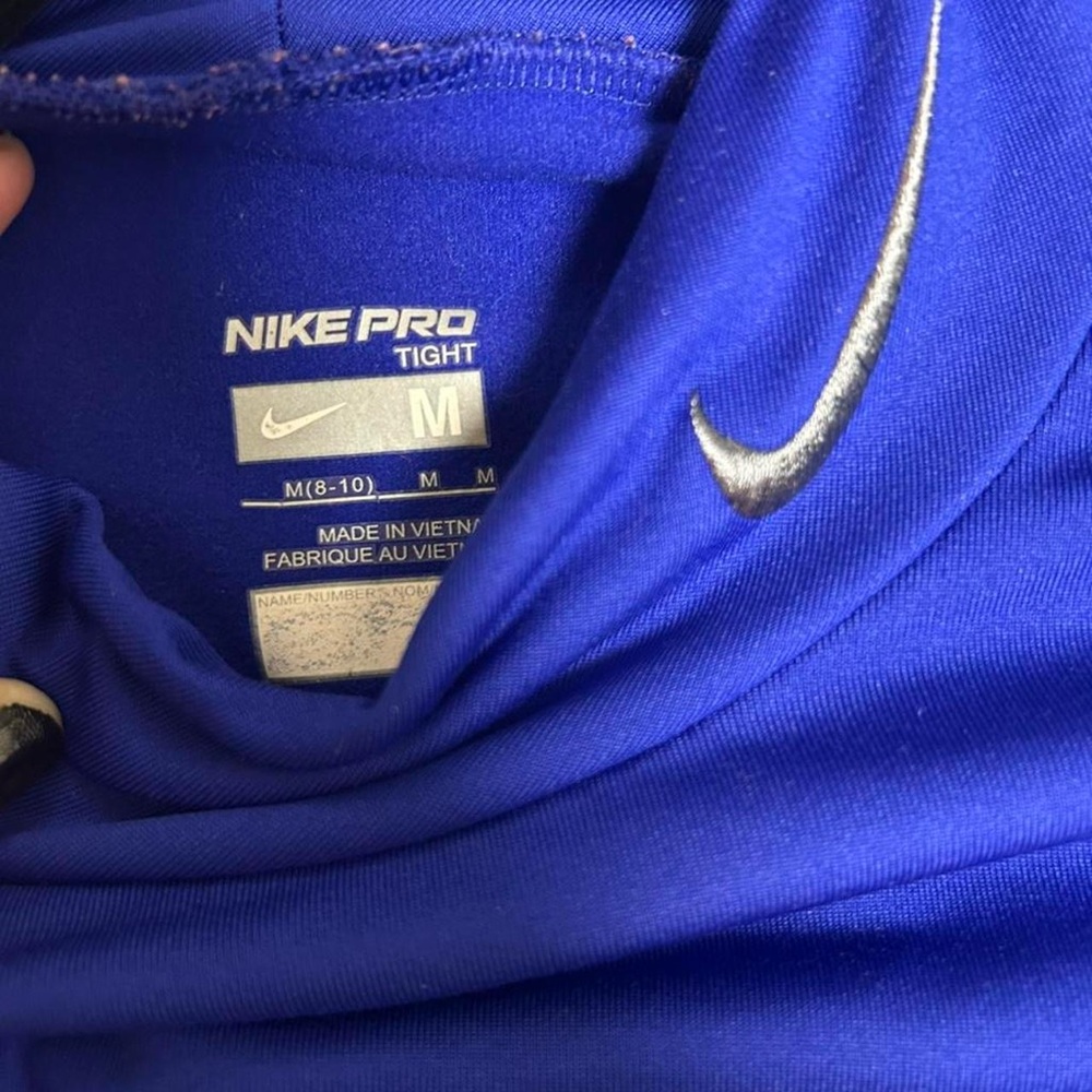 Nike Blue Long Sleeve Dri-Fit Athletic Top - Picture 2 of 6